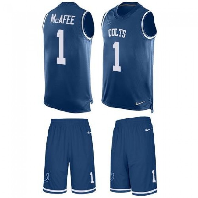 Nike Colts #1 Pat McAfee Royal Blue Team Color Men's Stitched NFL Limited Tank Top Suit Jersey