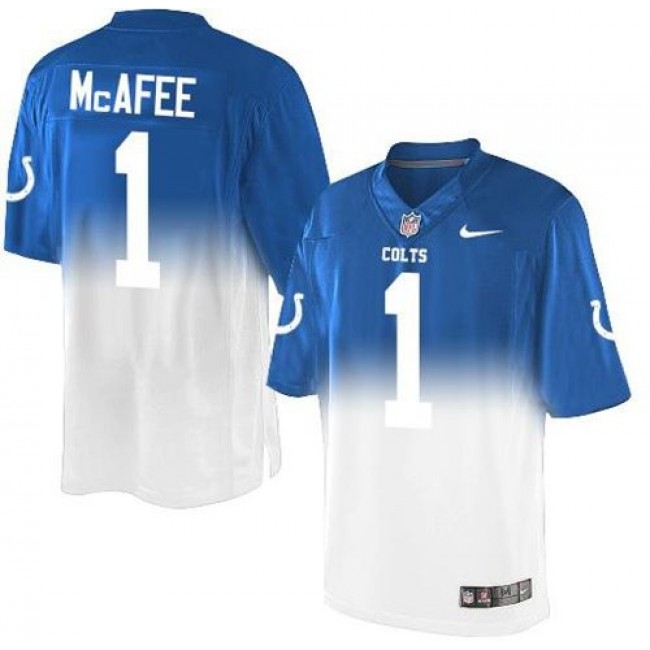 Nike Colts #1 Pat McAfee Royal Blue/White Men's Stitched NFL Elite Fadeaway Fashion Jersey