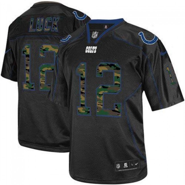 Nike Colts #12 Andrew Luck Black Men's Stitched NFL Elite Camo Fashion Jersey