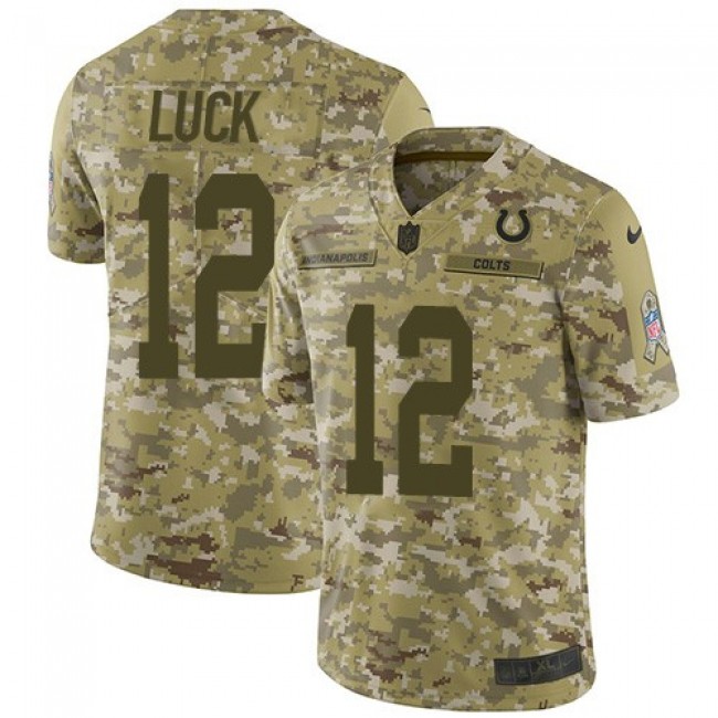 Nike Colts #12 Andrew Luck Camo Men's Stitched NFL Limited 2018 Salute To Service Jersey