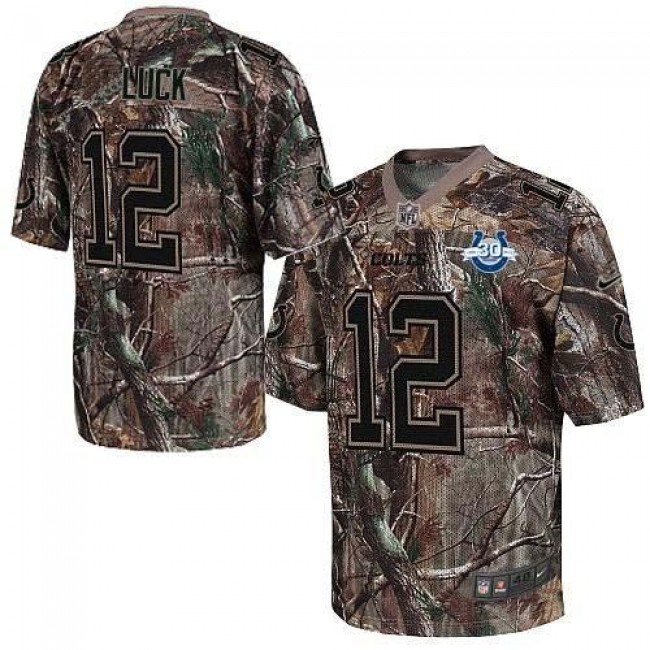 Nike Colts #12 Andrew Luck Camo With 30TH Seasons Patch Men's Stitched NFL Realtree Elite Jersey