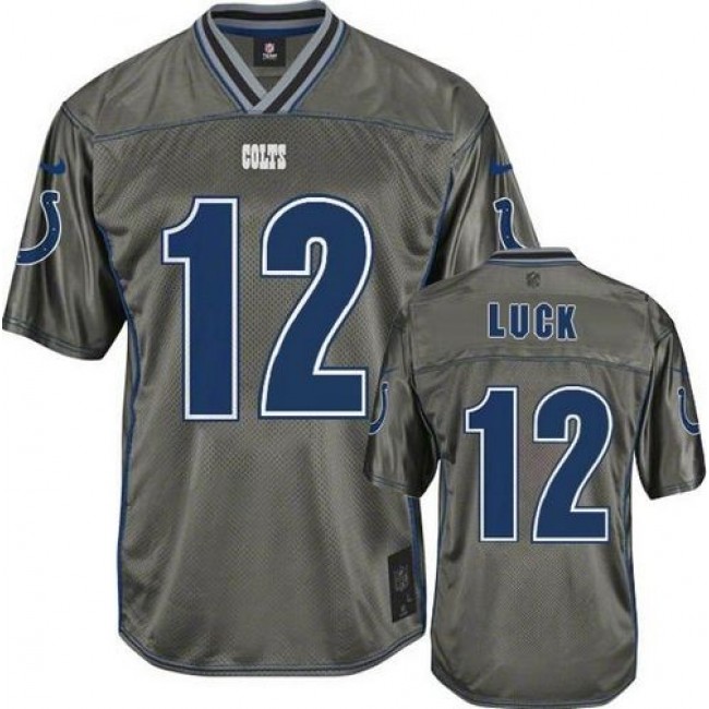 Nike Colts #12 Andrew Luck Grey Men's Stitched NFL Elite Vapor Jersey