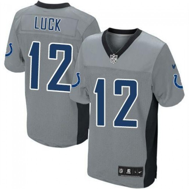 Indianapolis Colts #12 Andrew Luck Grey Shadow Youth Stitched NFL Elite Jersey