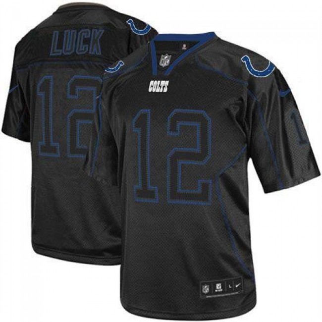 Indianapolis Colts #12 Andrew Luck Lights Out Black Youth Stitched NFL Elite Jersey