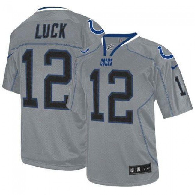 Indianapolis Colts #12 Andrew Luck Lights Out Grey Youth Stitched NFL Elite Jersey