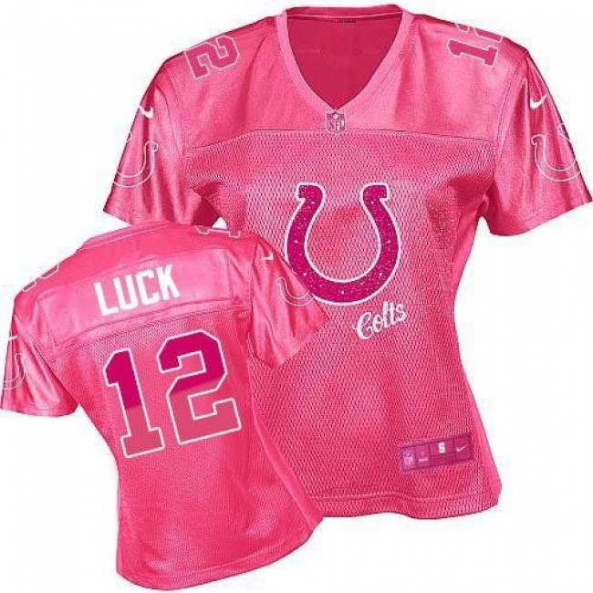 Women's Colts #12 Andrew Luck Pink Fem Fan NFL Game Jersey