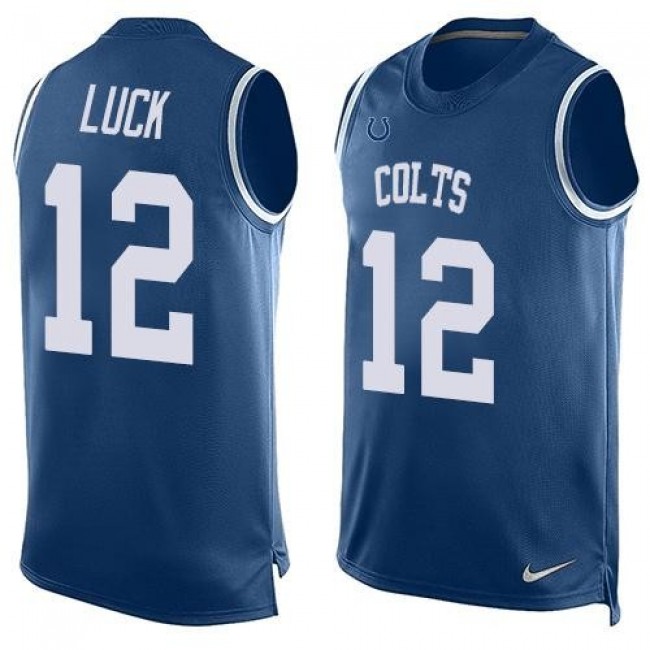 Nike Colts #12 Andrew Luck Royal Blue Team Color Men's Stitched NFL Limited Tank Top Jersey