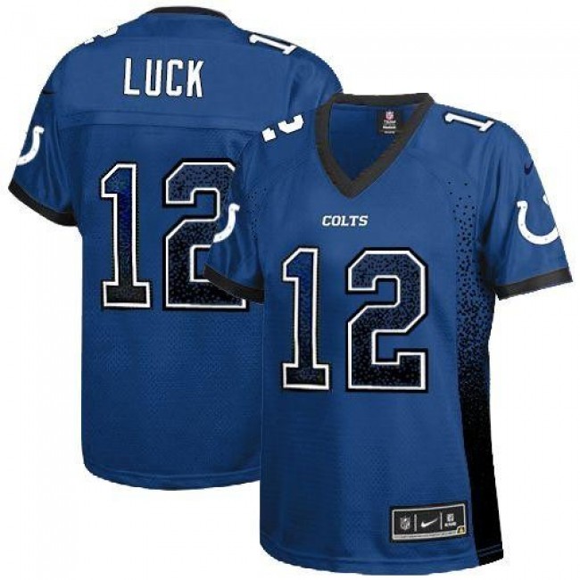 Women's Colts #12 Andrew Luck Royal Blue Team Color Stitched NFL Elite Drift Jersey
