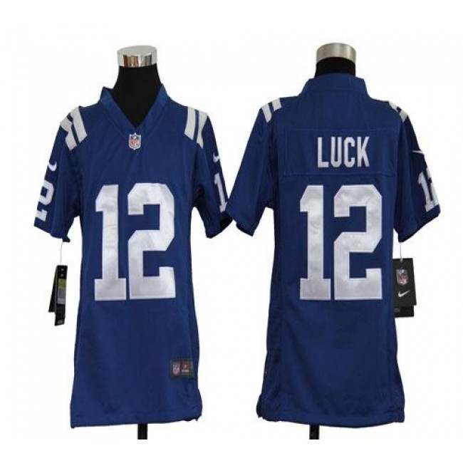 Indianapolis Colts #12 Andrew Luck Royal Blue Team Color Youth Stitched NFL Elite Jersey