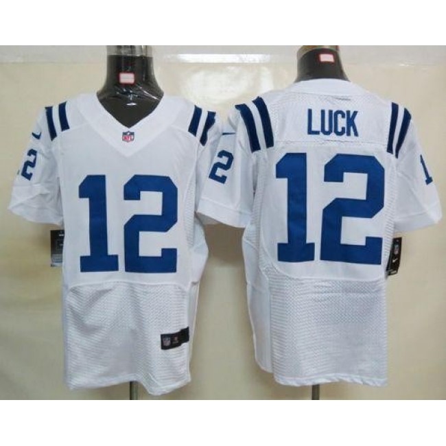 Nike Colts #12 Andrew Luck White Men's Stitched NFL Elite Jersey