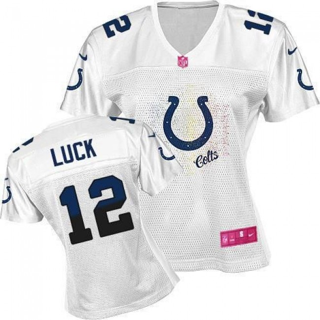 Women's Colts #12 Andrew Luck White Fem Fan NFL Game Jersey