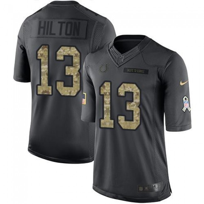 Nike Colts #13 T.Y. Hilton Black Men's Stitched NFL Limited 2016 Salute to Service Jersey