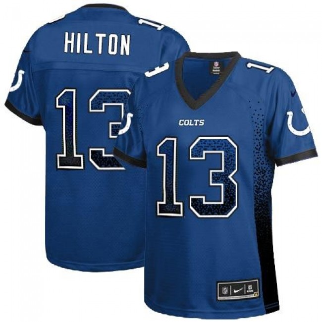 Women's Colts #13 T.Y. Hilton Royal Blue Team Color Stitched NFL Elite Drift Jersey