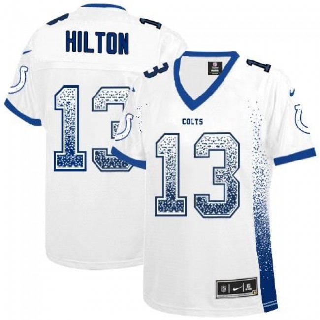 Women's Colts #13 T.Y. Hilton White Stitched NFL Elite Drift Jersey