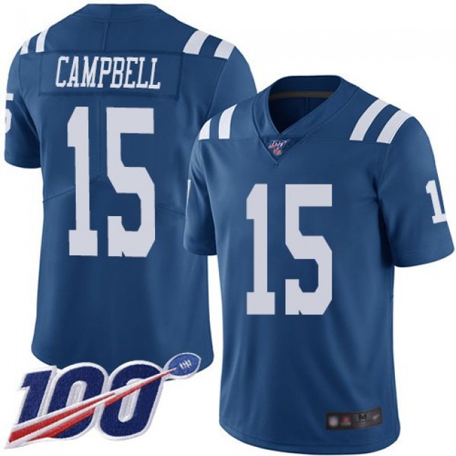 Nike Colts #15 Parris Campbell Royal Blue Men's Stitched NFL Limited Rush 100th Season Jersey