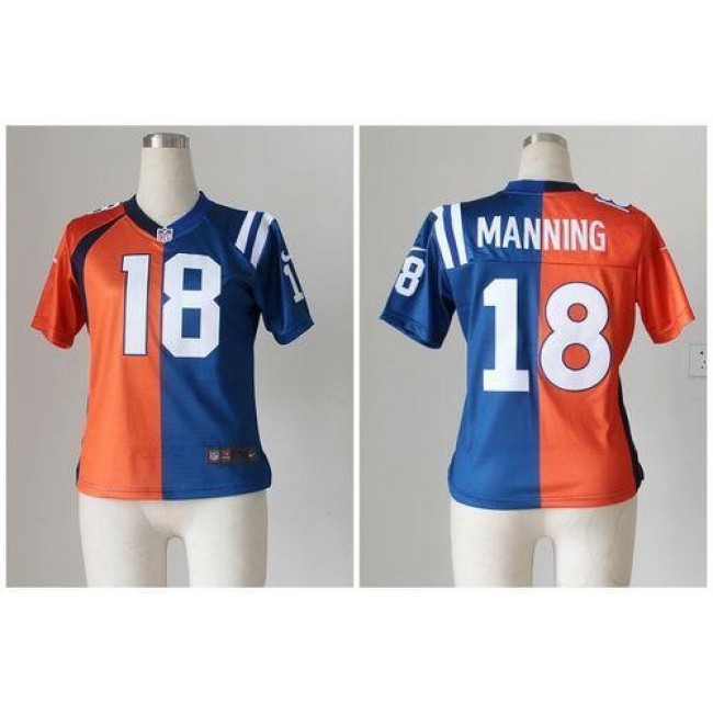 Women's Colts #18 Peyton Manning Pink Stitched NFL Limited Rush Jersey