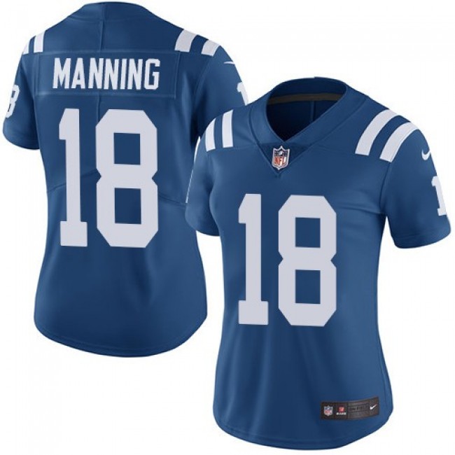 Women's Colts #18 Peyton Manning Royal Blue Team Color Stitched NFL Vapor Untouchable Limited Jersey
