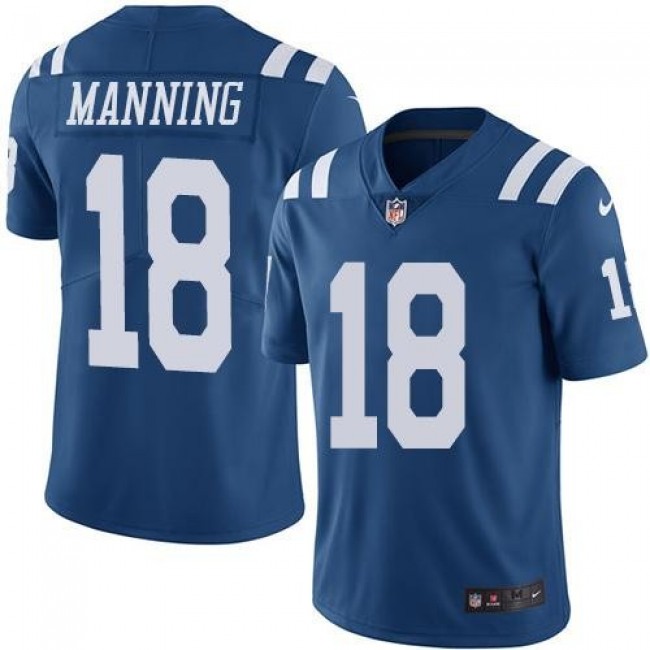 Indianapolis Colts #18 Peyton Manning Royal Blue Youth Stitched NFL Limited Rush Jersey