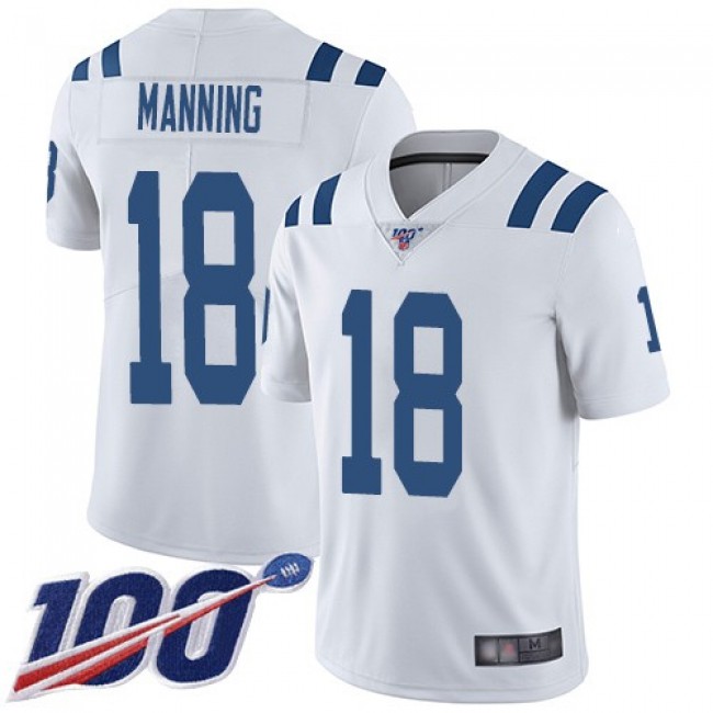 شجيرة Nike Colts #18 Peyton Manning White Men's Stitched NFL 100th Season Vapor Limited Jersey شركة تربل سي