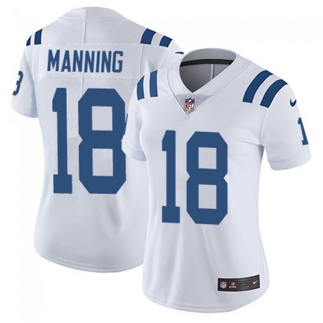 Women's Colts #18 Peyton Manning White Stitched NFL Vapor Untouchable Limited Jersey