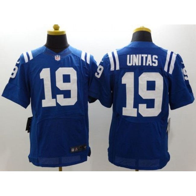 Nike Colts #19 Johnny Unitas Royal Blue Team Color Men's Stitched NFL Elite Jersey