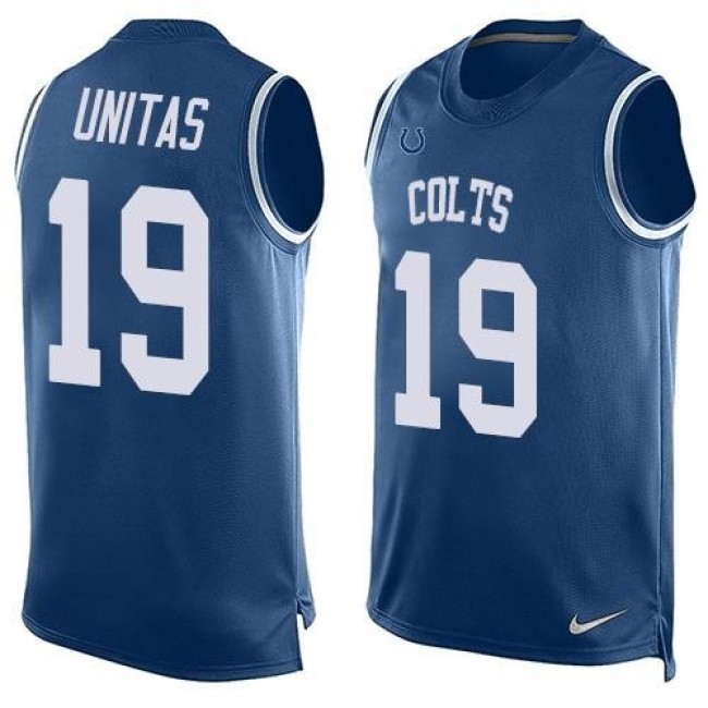 Nike Colts #19 Johnny Unitas Royal Blue Team Color Men's Stitched NFL Limited Tank Top Jersey