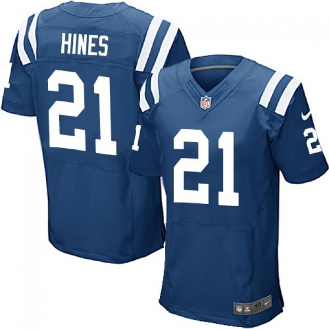 Nike Colts #21 Nyheim Hines Royal Blue Team Color Men's Stitched NFL Elite Jersey