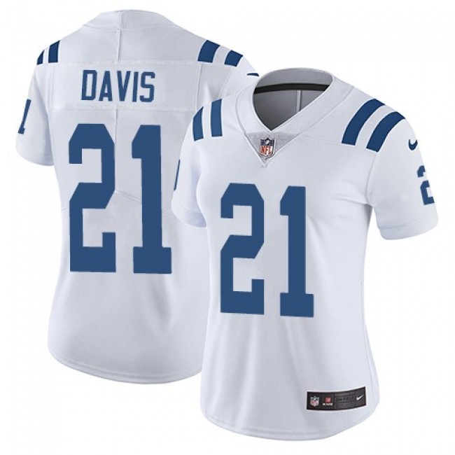 Women's Colts #21 Vontae Davis White Stitched NFL Vapor Untouchable Limited Jersey