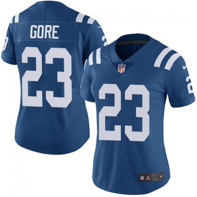 Women's Colts #23 Frank Gore Royal Blue Team Color Stitched NFL Vapor Untouchable Limited Jersey
