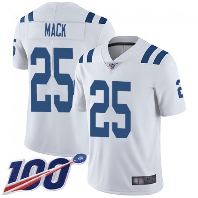 Nike Colts #25 Marlon Mack White Men's Stitched NFL 100th Season Vapor Limited Jersey