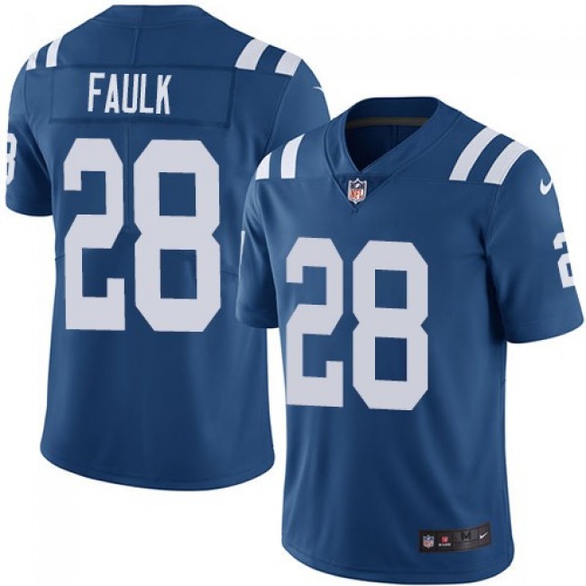 Nike Colts #28 Marshall Faulk Royal Blue Team Color Men's Stitched NFL Vapor Untouchable Limited Jersey
