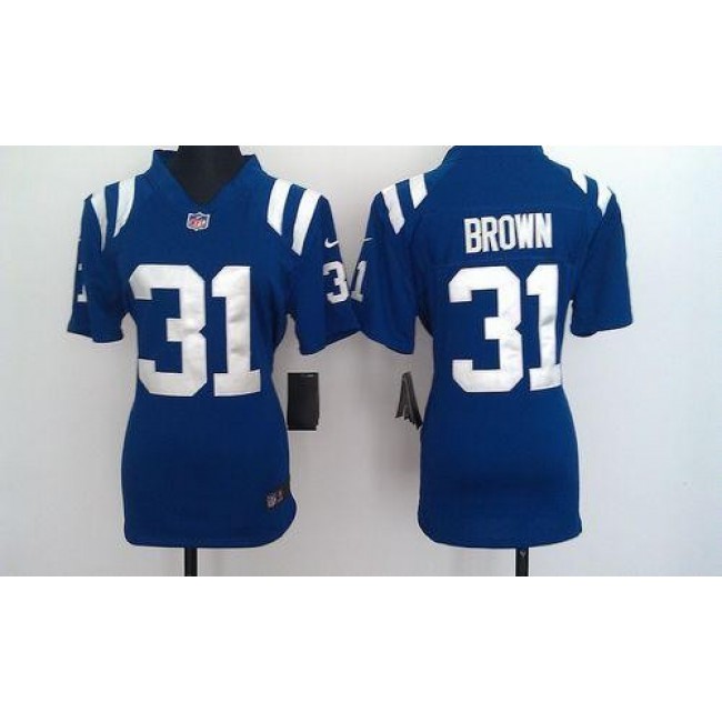 Women's Colts #31 Donald Brown Royal Blue Team Color Stitched NFL Elite Jersey