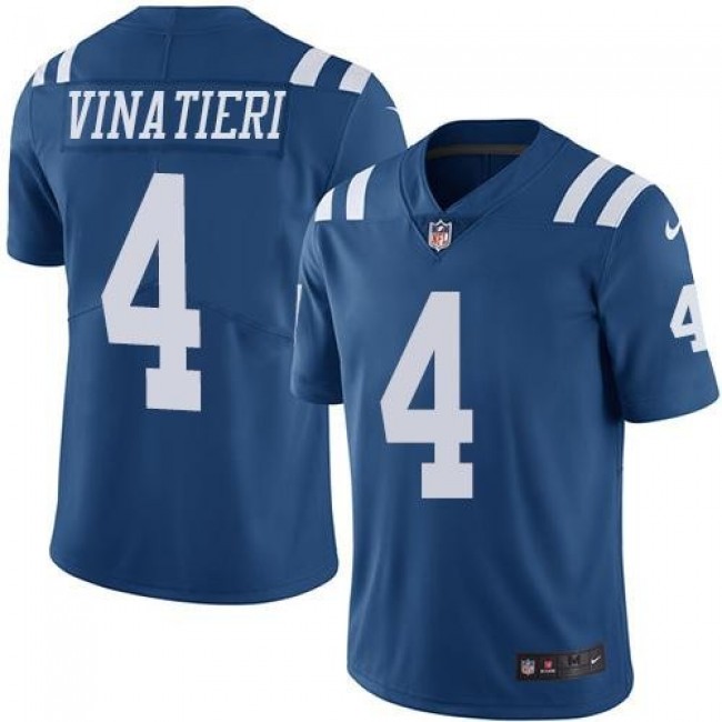 Nike Colts #4 Adam Vinatieri Royal Blue Men's Stitched NFL Limited Rush Jersey