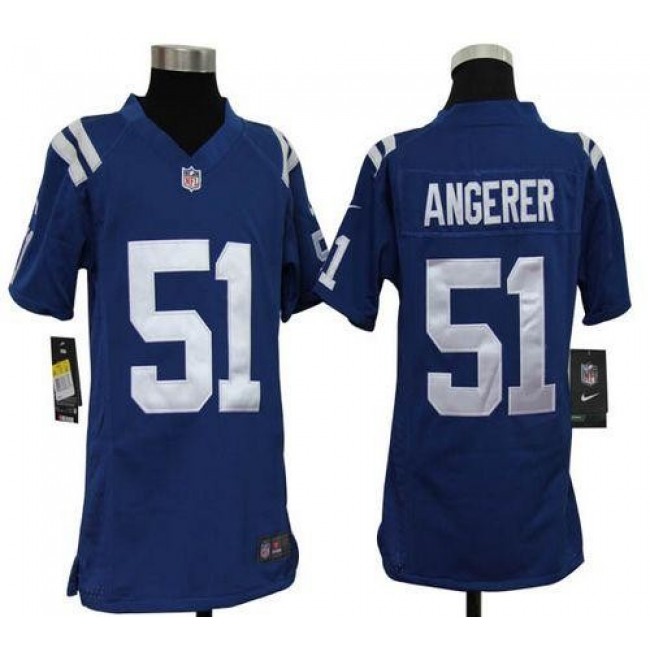 Indianapolis Colts #51 Pat Angerer Royal Blue Team Color Youth Stitched NFL Elite Jersey