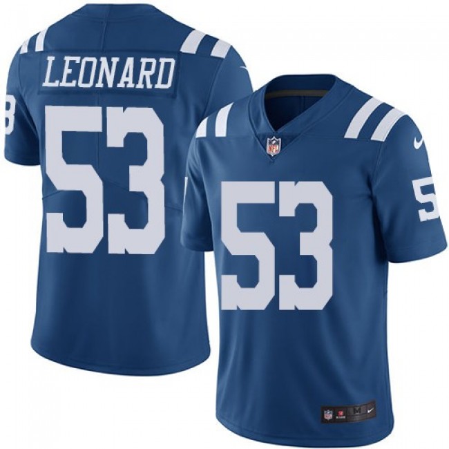 Nike Colts #53 Darius Leonard Royal Blue Men's Stitched NFL Limited Rush Jersey