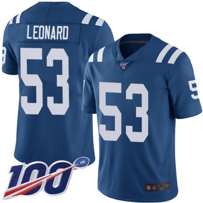 Nike Colts #53 Darius Leonard Royal Blue Team Color Men's Stitched NFL 100th Season Vapor Limited Jersey