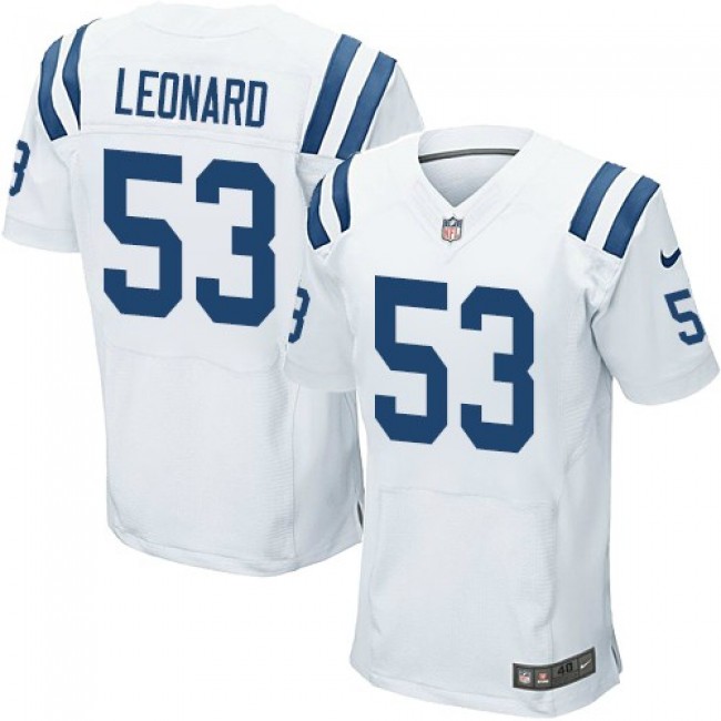 Nike Colts #53 Darius Leonard White Men's Stitched NFL Elite Jersey