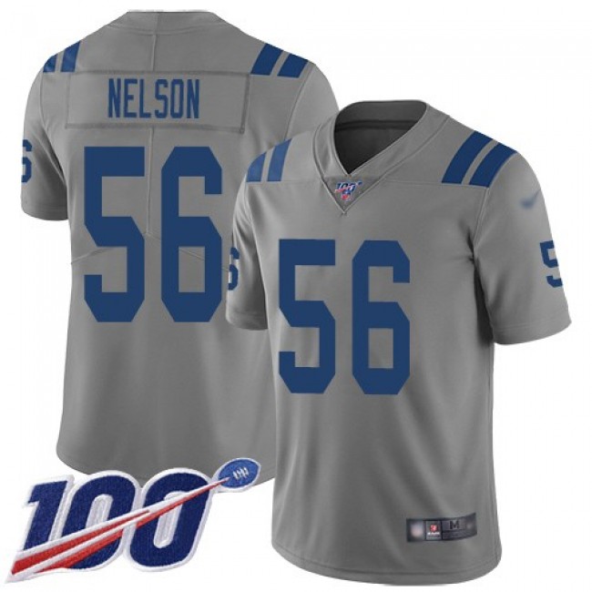 Nike Colts #56 Quenton Nelson Gray Men's Stitched NFL Limited Inverted Legend 100th Season Jersey