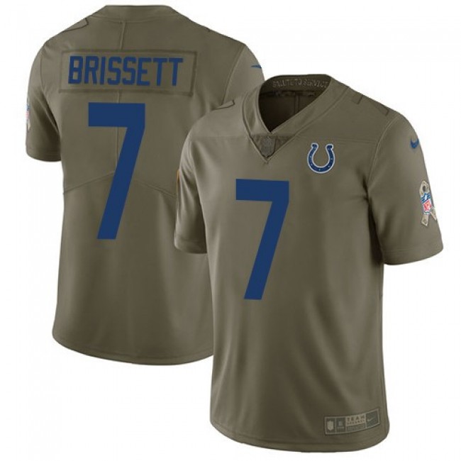 Nike Colts #7 Jacoby Brissett Olive Men's Stitched NFL Limited 2017 Salute to Service Jersey