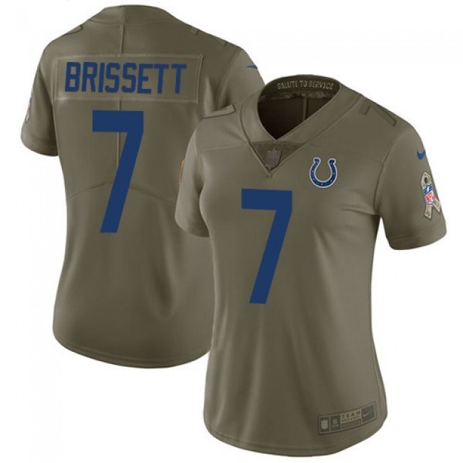 Women's Colts #7 Jacoby Brissett Olive Stitched NFL Limited 2017 Salute to Service Jersey