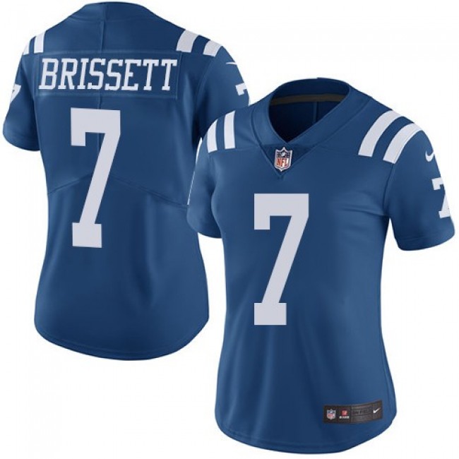 Women's Colts #7 Jacoby Brissett Royal Blue Stitched NFL Limited Rush Jersey
