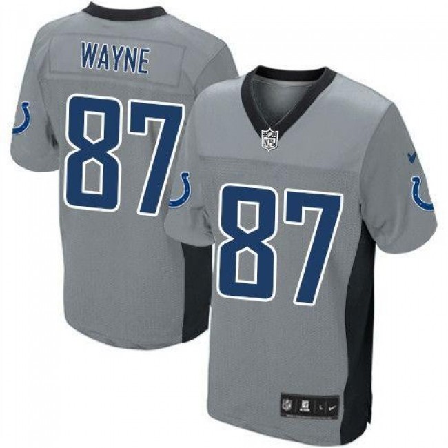 Nike Colts #87 Reggie Wayne Grey Shadow Men's Stitched NFL Elite Jersey