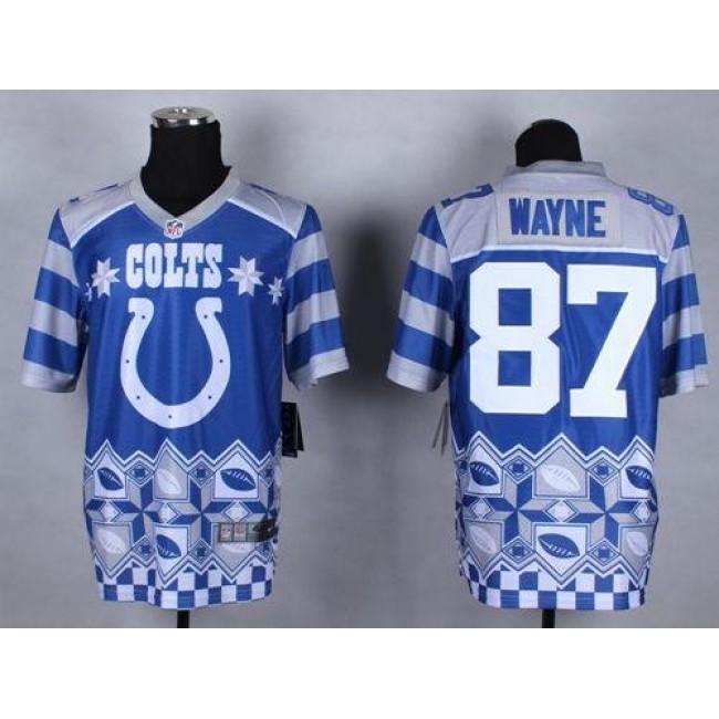 Nike Colts #87 Reggie Wayne Royal Blue Men's Stitched NFL Elite Noble Fashion Jersey