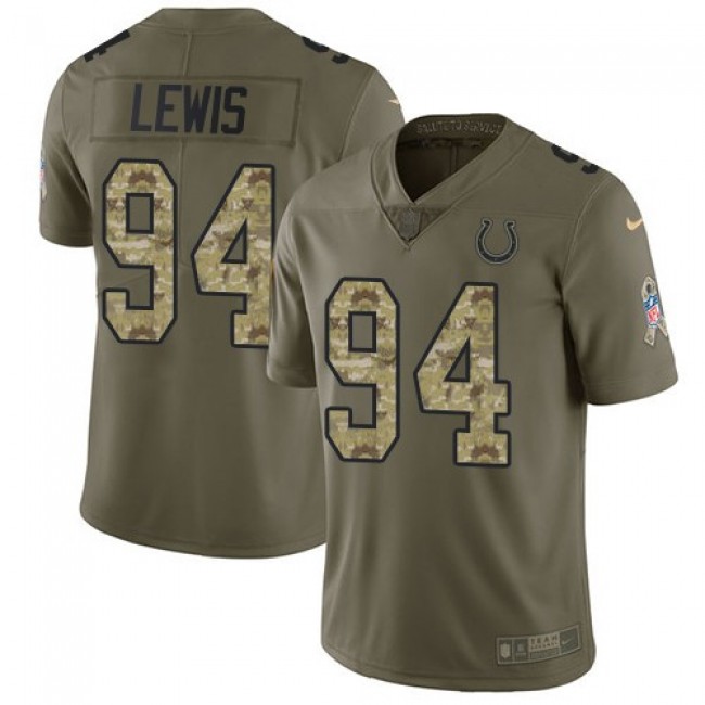 Nike Colts #94 Tyquan Lewis Olive/Camo Men's Stitched NFL Limited 2017 Salute to Service Jersey