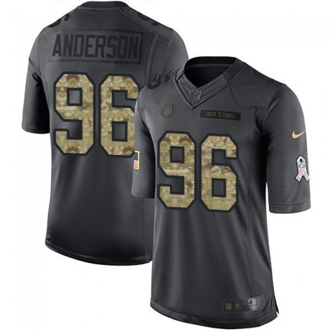 Indianapolis Colts #96 Henry Anderson Black Youth Stitched NFL Limited 2016 Salute to Service Jersey