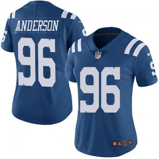 Women's Colts #96 Henry Anderson Royal Blue Stitched NFL Limited Rush Jersey