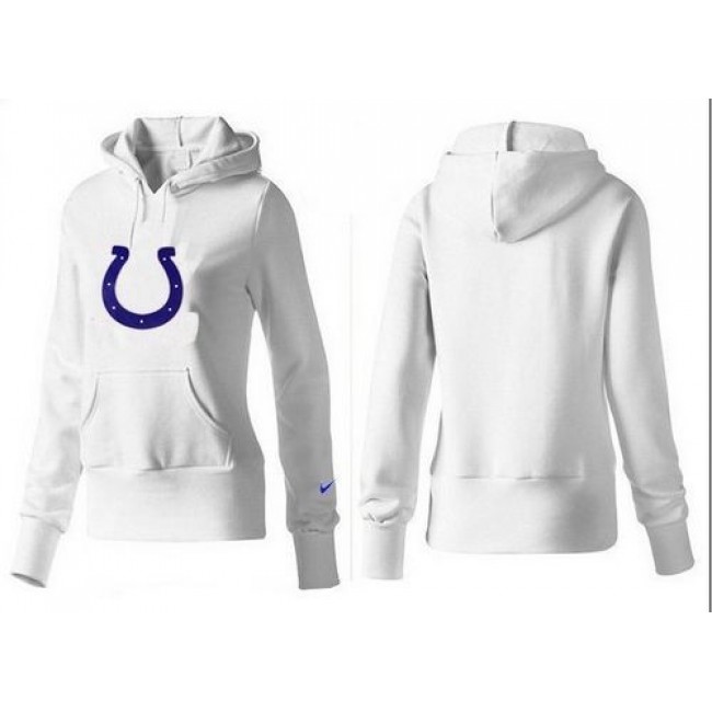 Women's Indianapolis Colts Logo Pullover Hoodie White Jersey