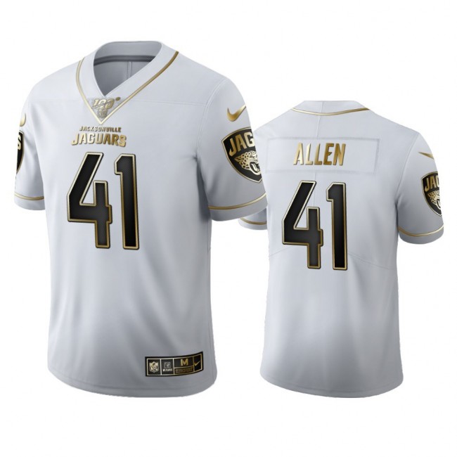 Jacksonville Jaguars #41 Josh Allen Men's Nike White Golden Edition Vapor Limited NFL 100 Jersey