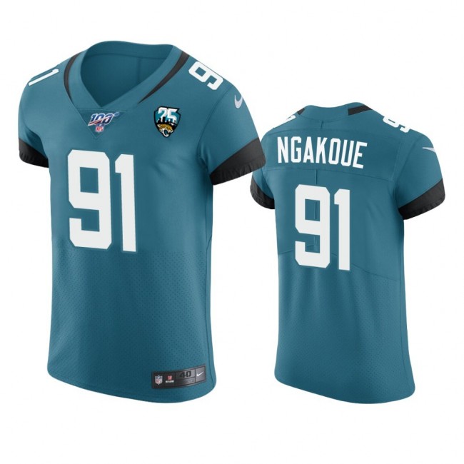 Jacksonville Jaguars #91 Yannick Ngakoue Teal 25th Season Vapor Elite Stitched NFL Jersey