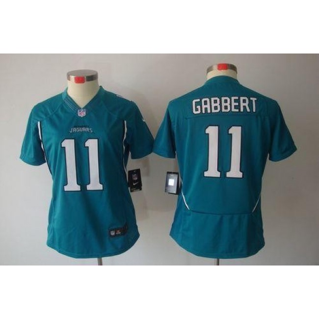 Women's Jaguars #11 Blaine Gabbert Teal Green Team Color Stitched NFL Limited Jersey